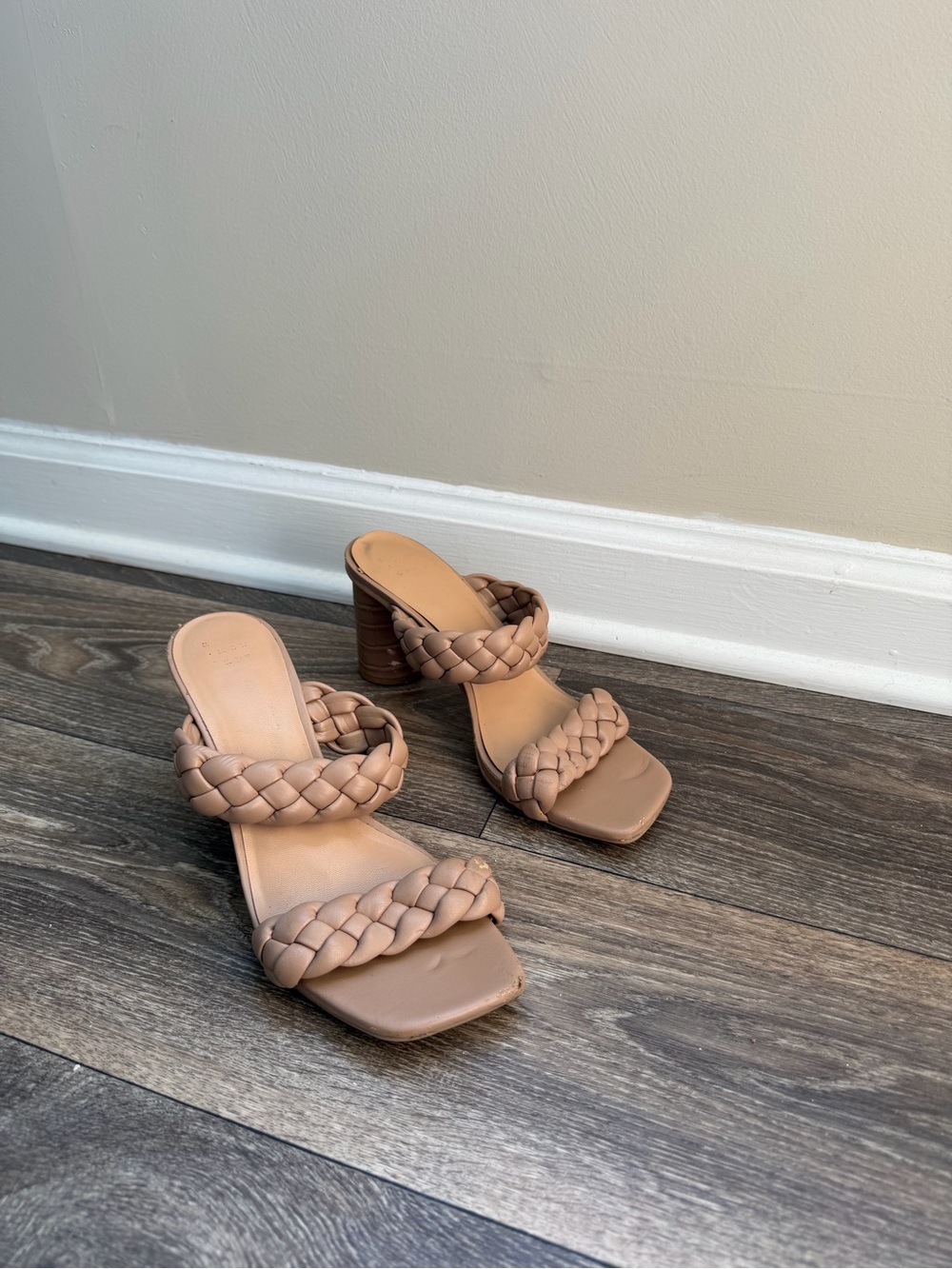 Target Braided Double-Strap Block Heel Sandal - Beige